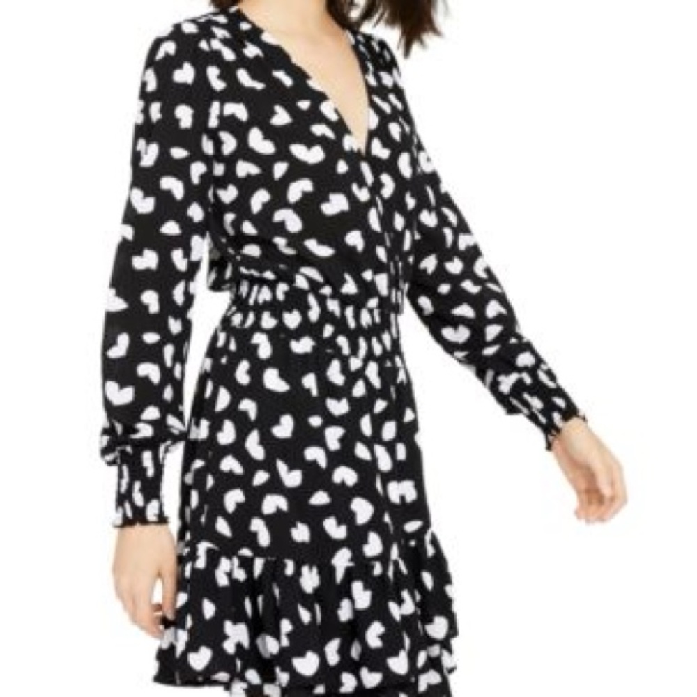 Michael Kors Black and White Heart Print Dress